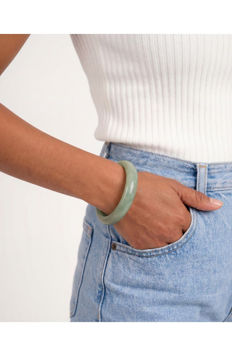 seree Tennis Opaque Green Jade Stone Bangle, Alternate, color,