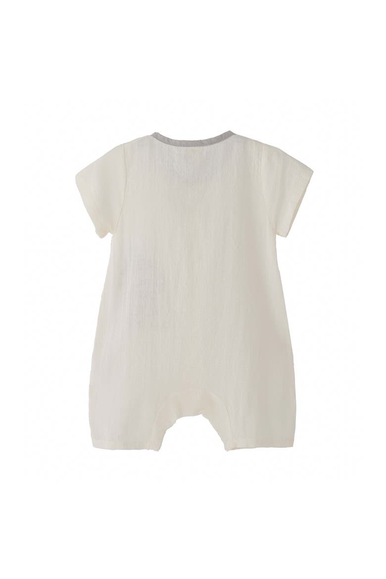 Puppy Bow Romper, Alternate, color, Ivory