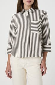 French Connection Striped Cotton Button-Up Shirt
