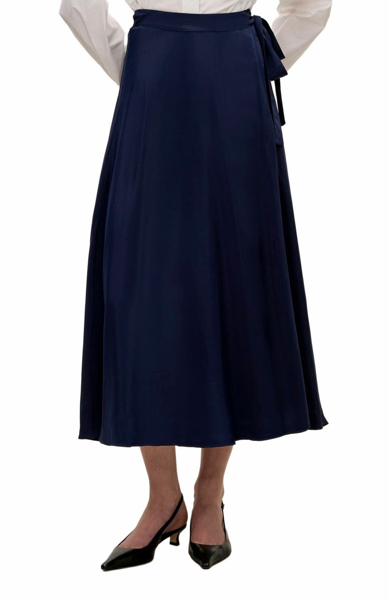 Rebecca Taylor Irie Silky Skirt, Alternate, color, Navy