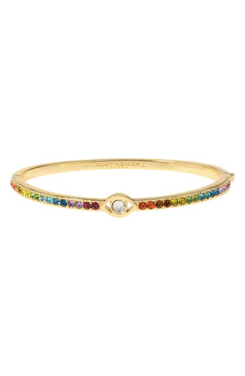 Evil Eye Crystal Hinge Bangle