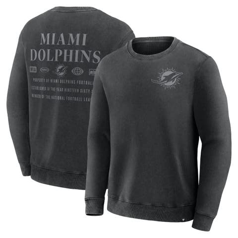 Men's Fanatics Black Miami Dolphins Deep Route Pullover Sweatshirt