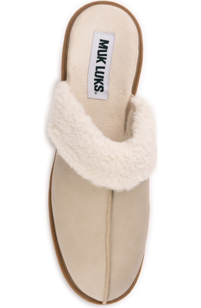 MUK LUKS Sophia Faux Fur Trim Mule, Alternate, color, Natural
