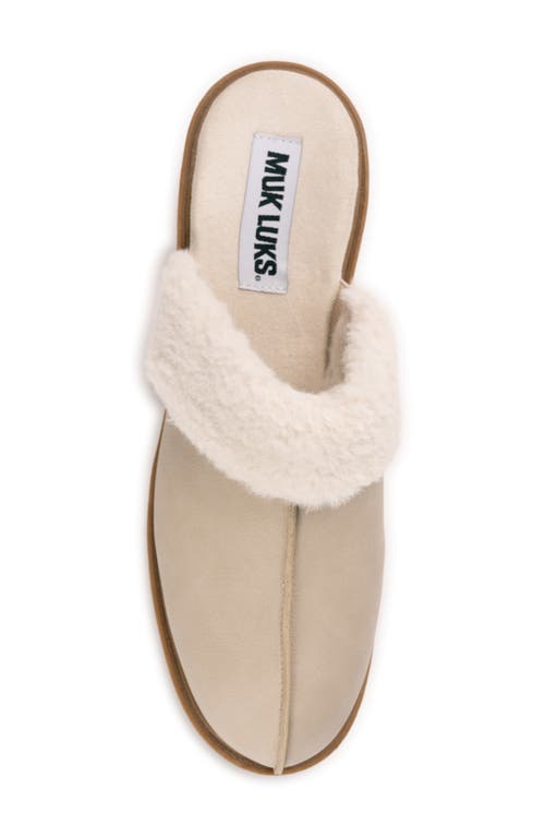 Muk Luks Sophia Faux Fur Trim Mule In Brown