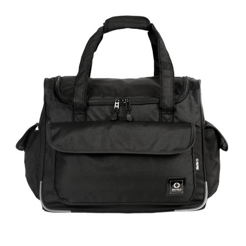 J World Donna Rolling Carry-on Tote With Laptop Sleeve For Travel And Work In Black