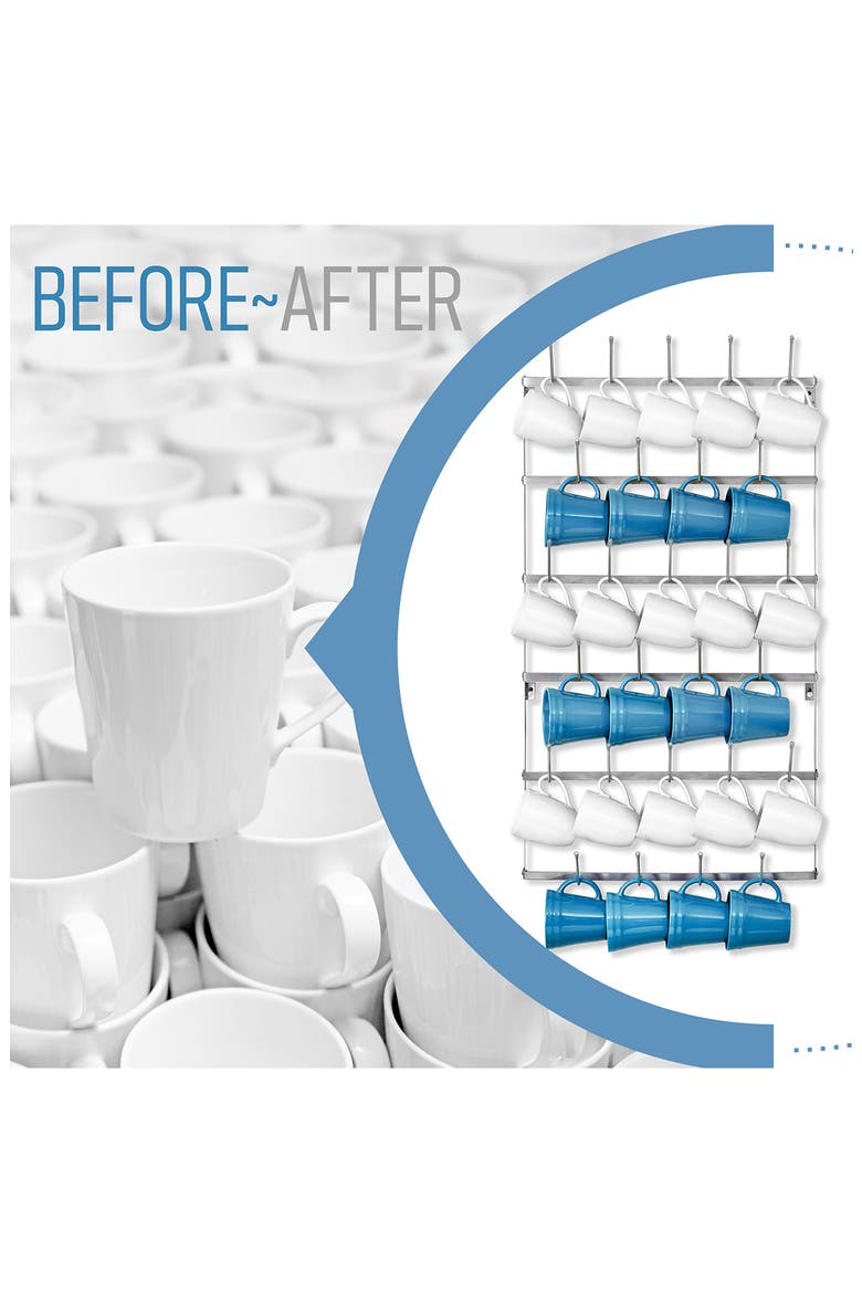 Large 6-Tier Metal Mug Rack, Alternate, color, SILVER
