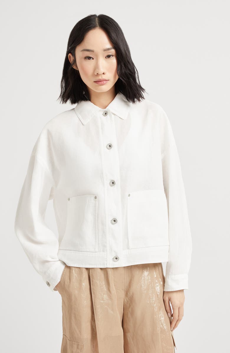 Brunello Cucinelli Organza outerwear jacket with monili, Alternate, color,