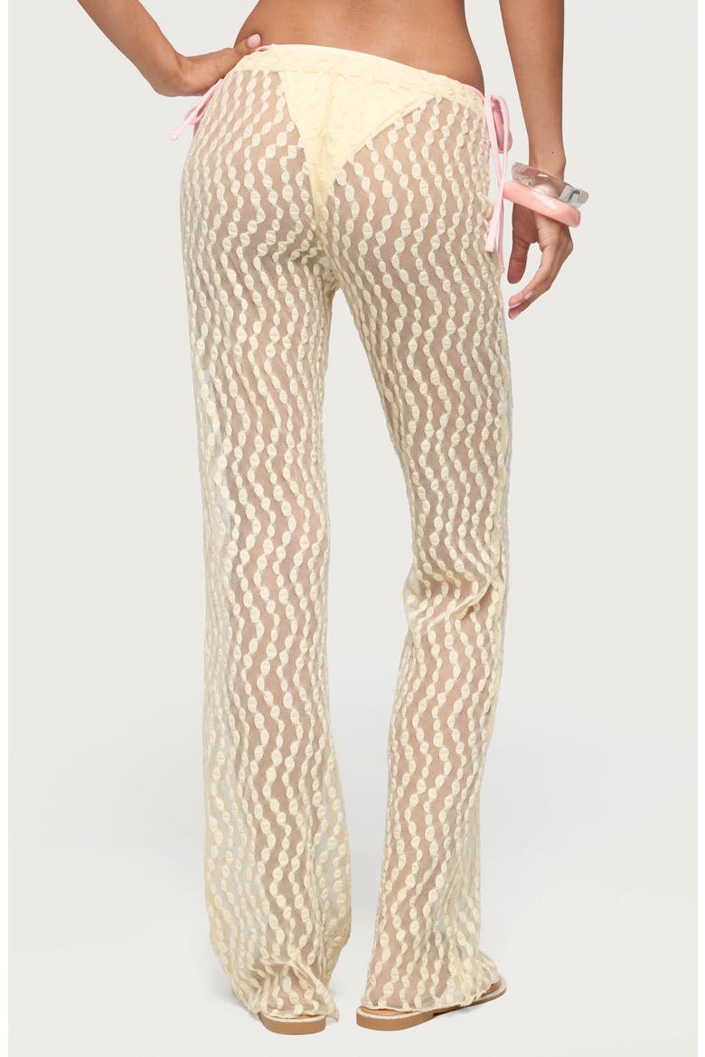 Liliette Sheer Textured Pants, Alternate, color, YELLOW