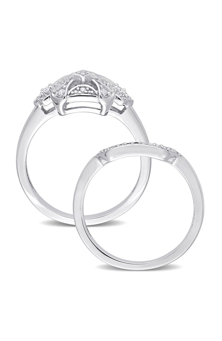 Julianna B. Diamond Vintage Bridal Ring Set, Alternate, color, Sterling Silver