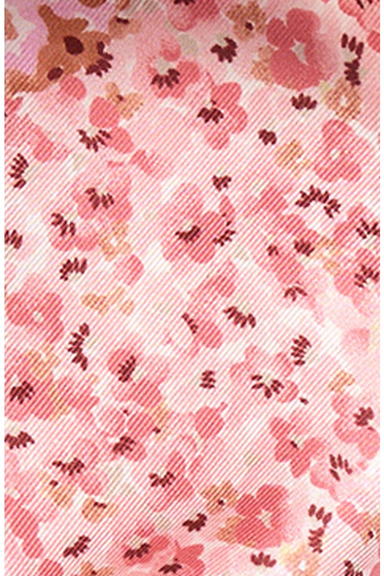 Fiorenza Floral Reversible Silk Skinny Scarf, Alternate, color, BORDEAUX/ROSE