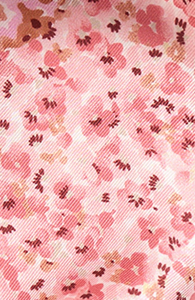 FERRAGAMO Fiorenza Floral Reversible Silk Skinny Scarf, Alternate, color, Bordeaux/Rose