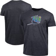 Champion Men's Champion Black Tampa Bay Rays Cooperstown Logo Tri-Blend T-Shirt