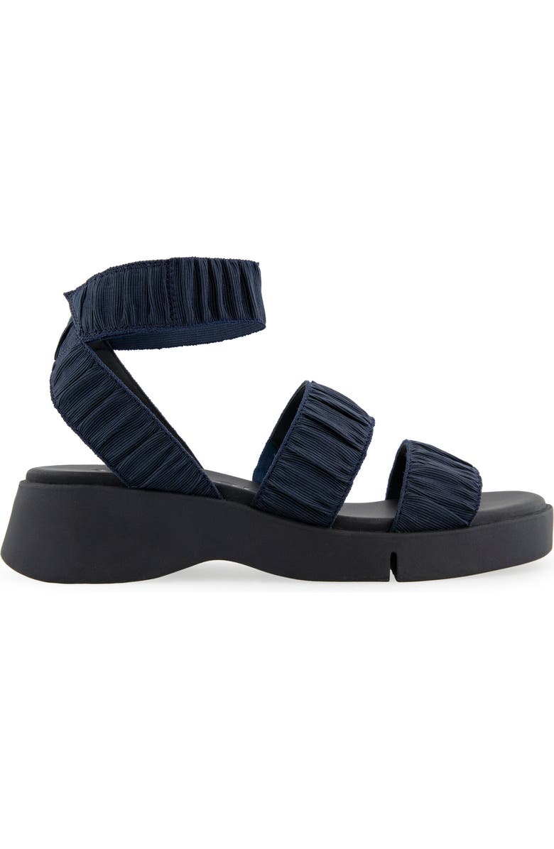 Aerosoles Fiona Flatform Sandal, Alternate, color, Navy Rouched Elastic Fabric