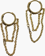 Nickel & Suede Thea Chain Huggies