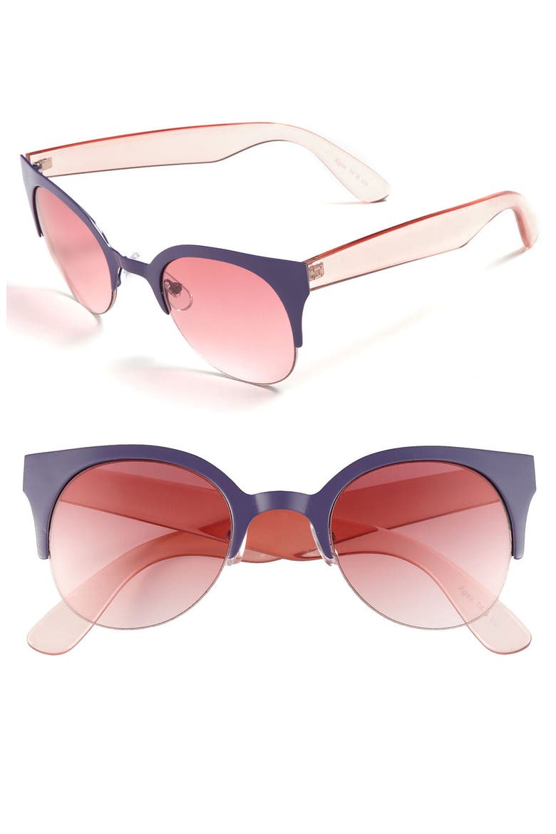 'Cool Cat' Sunglasses, Main, color, PURPLE PINK