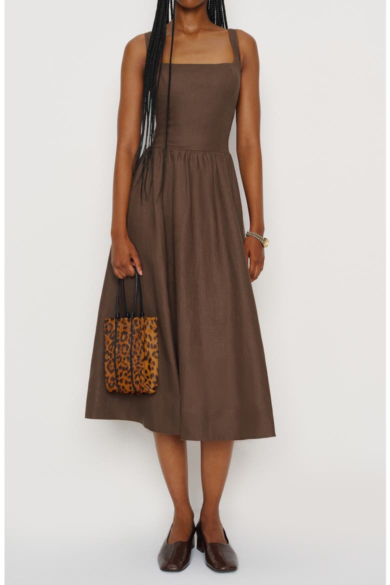 Janu Linen Sundress, Main, color, CHOCOLATE CAKE