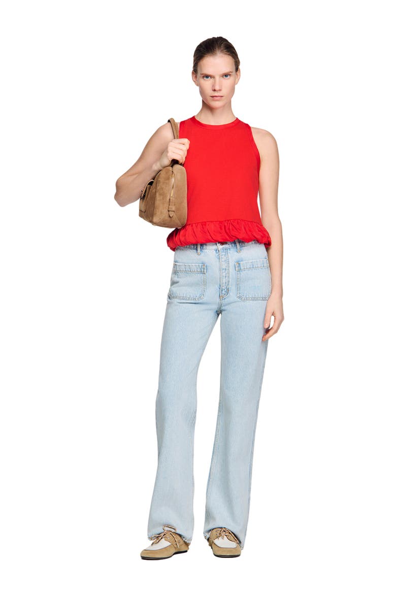 Straight-leg jeans, Alternate, color, Light bu jean