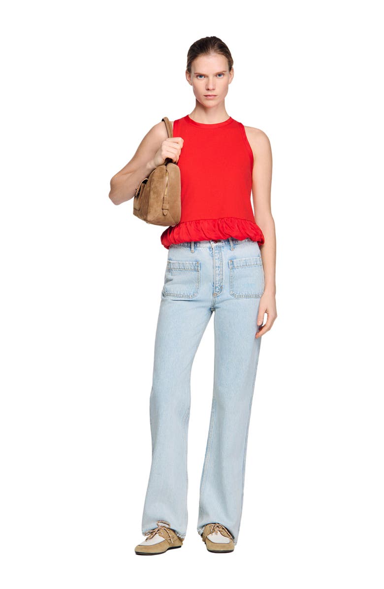 SANDRO Straight-leg jeans, Alternate, color, Light Bu Jean