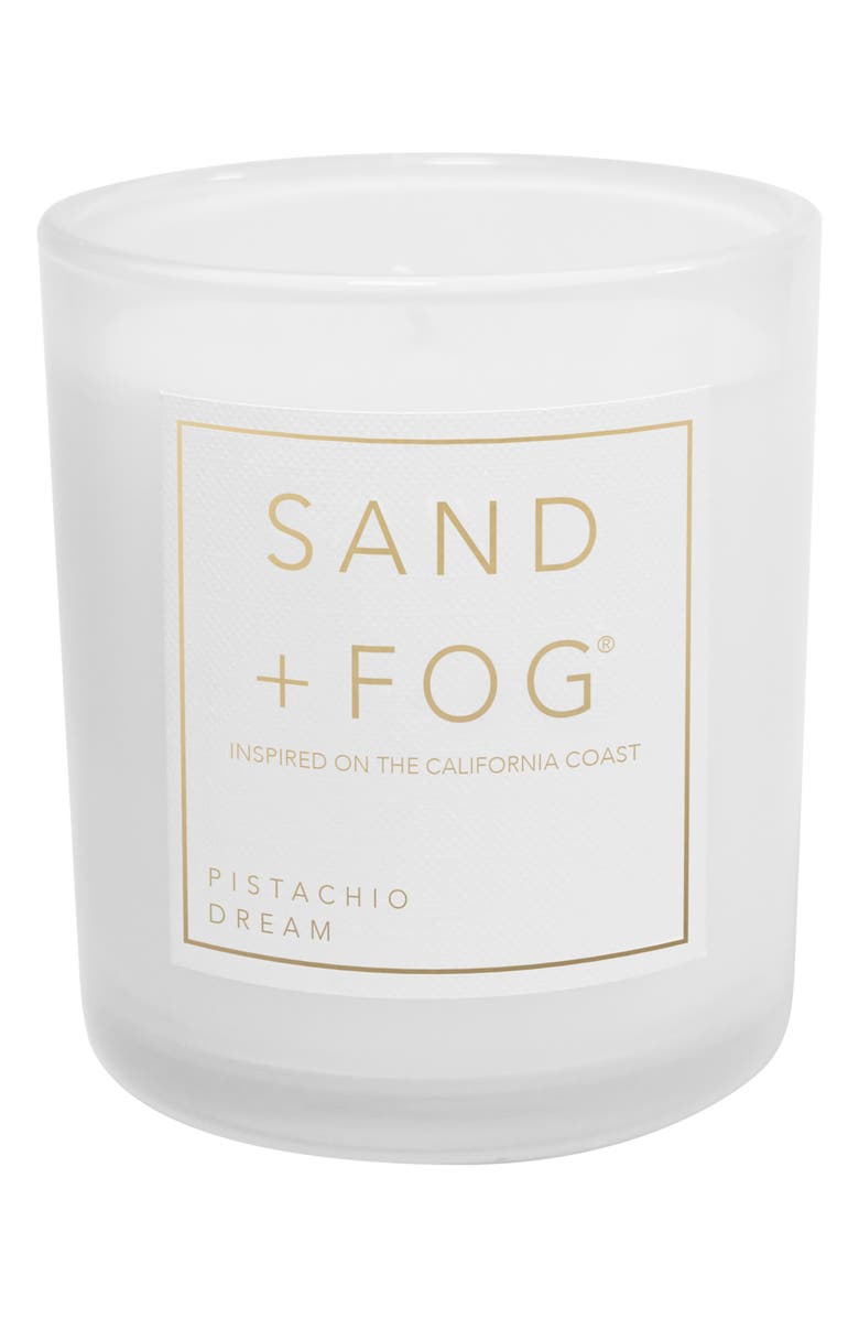 SAND AND FOG Pistachio Dream Scented Glass Jar Candle, Main, color,