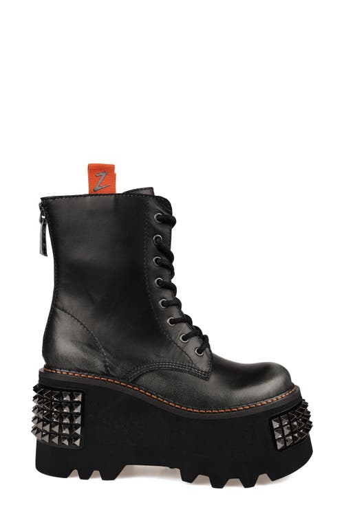 Zigi Leysa Studded Platform Combat Boot In Black