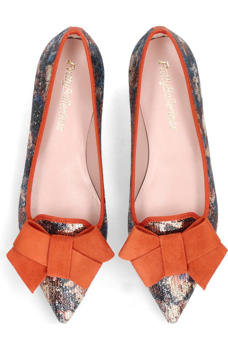 Pretty Ballerinas Pointed Toe Bow Loafer, Alternate, color, Orange And Blue
