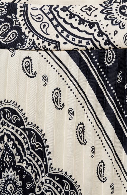 Shop Mango Paisley-print Pleated Skirt In Blue