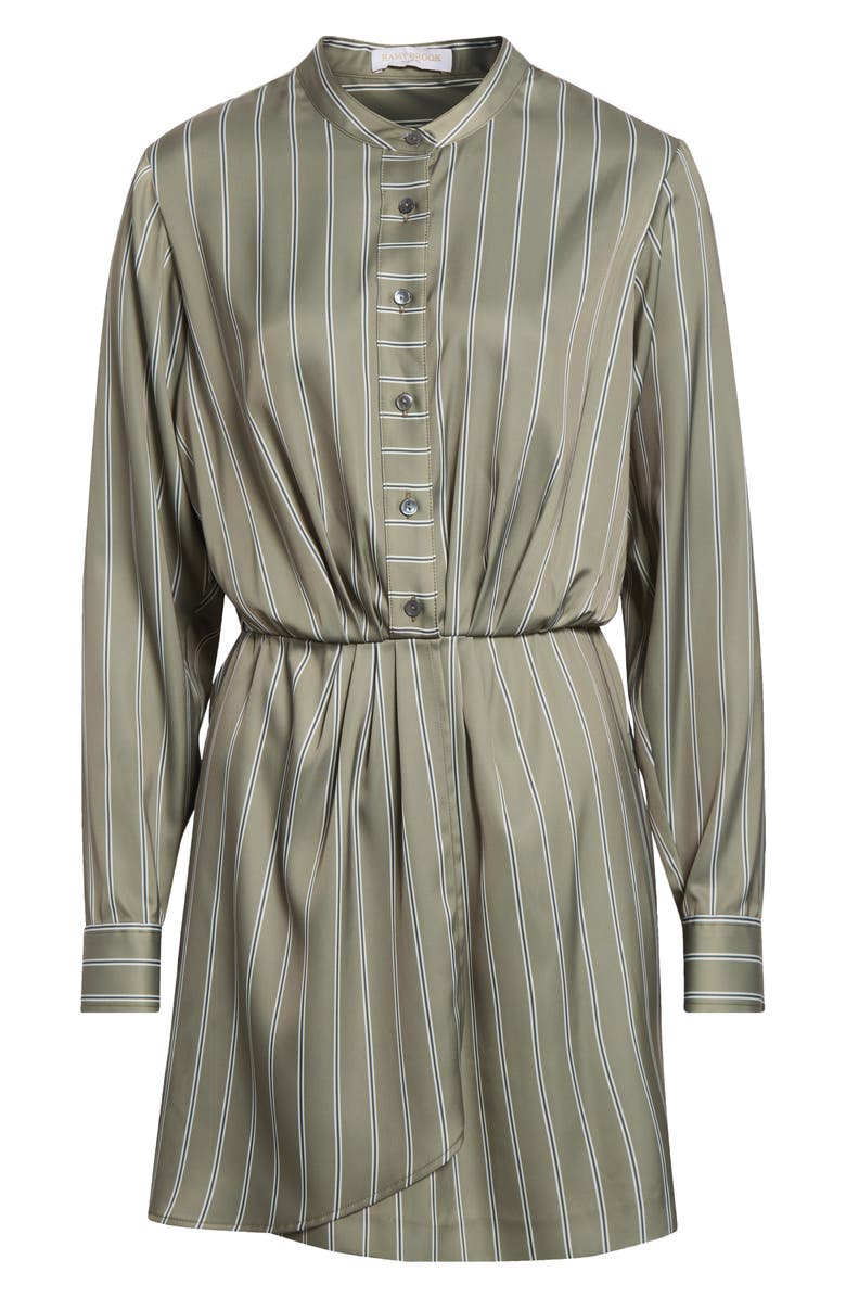 Ramy Brook Theodora Stripe Long Sleeve Dress, Alternate, color, Safari Green Seaside