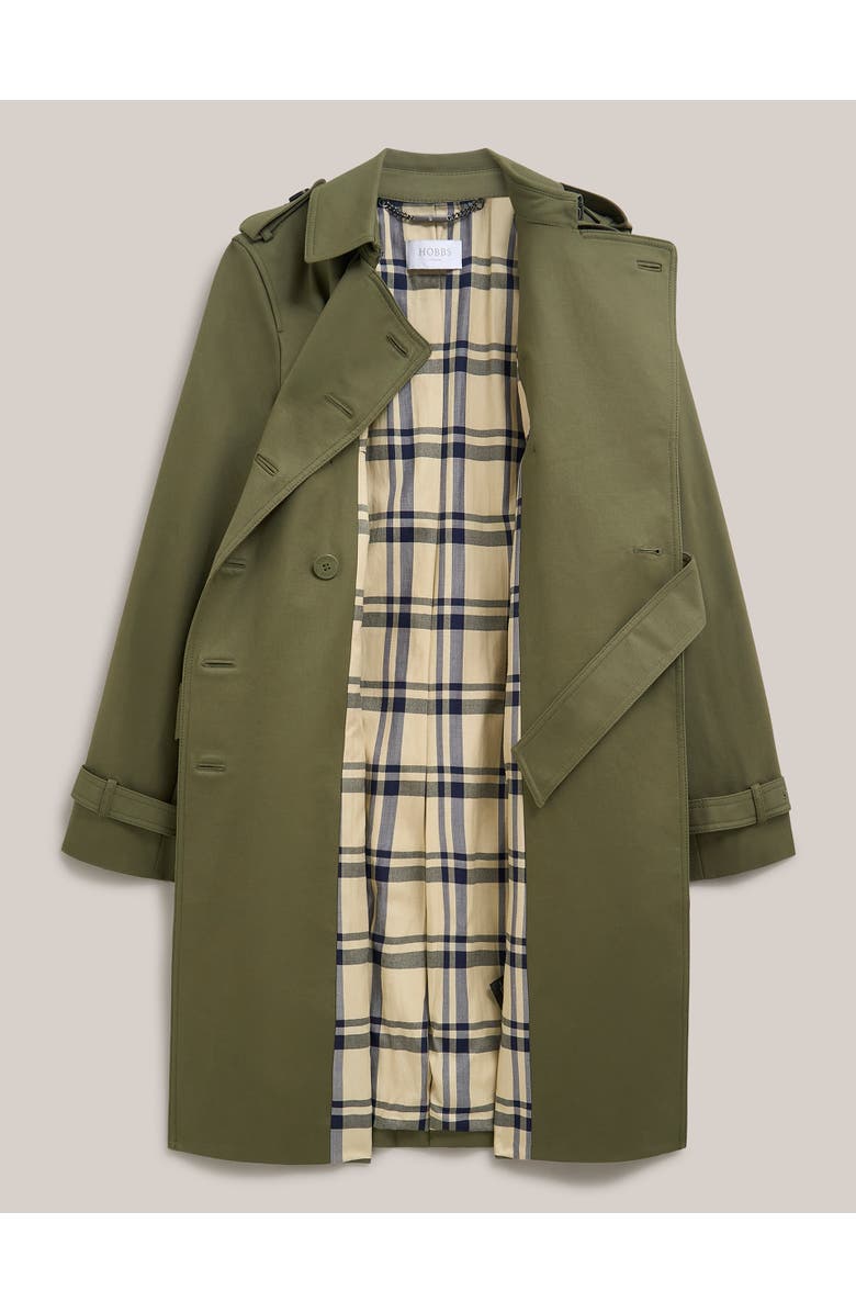 HOBBS LONDON Skylar Belted Trench Coat, Alternate, color, Olive Green