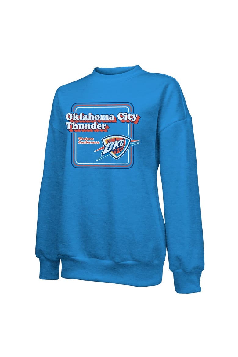 Women's Majestic Threads Blue Oklahoma City Thunder Classic Tri-Blend Pullover Sweatshirt, Alternate, color, Blue