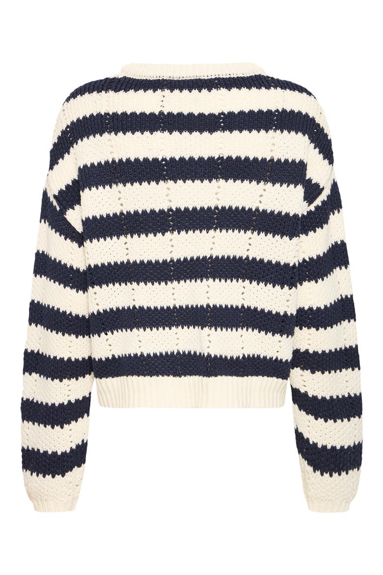 Befila Striped Crewneck Sweater, Alternate, color, TOTAL ECLIPSE BIRCH STRIPE