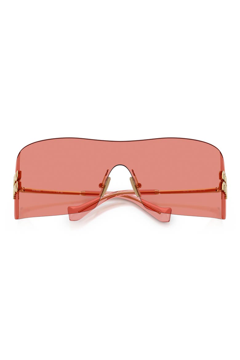 144mm Oversize Shield Sunglasses, Alternate, color, GOLD / RED