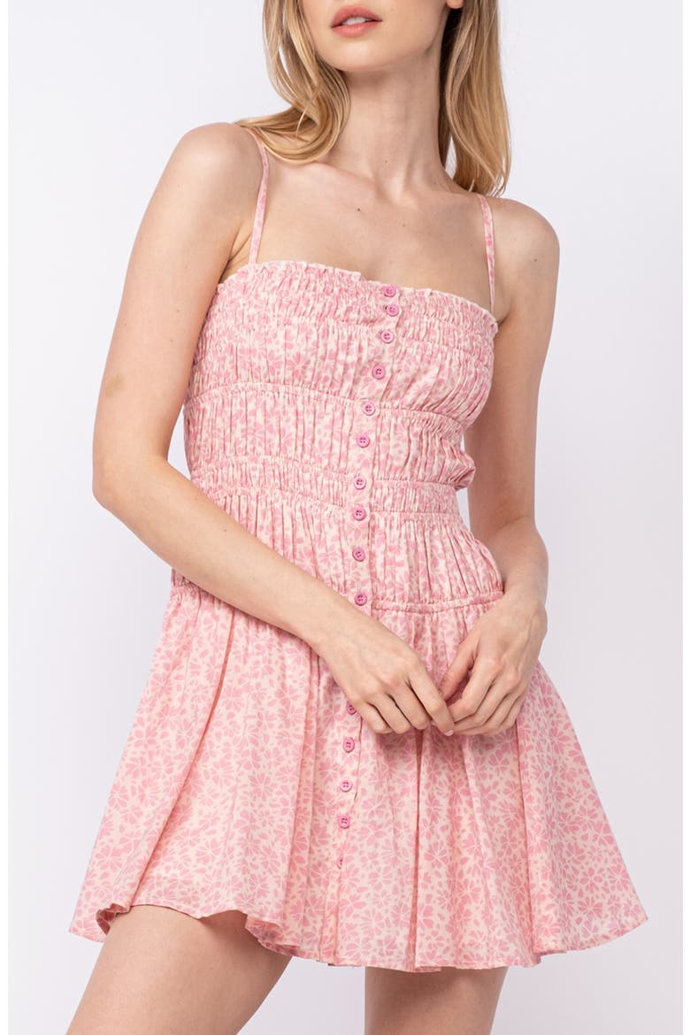 Sleeveless Smocked Minidress, Alternate, color, PINK