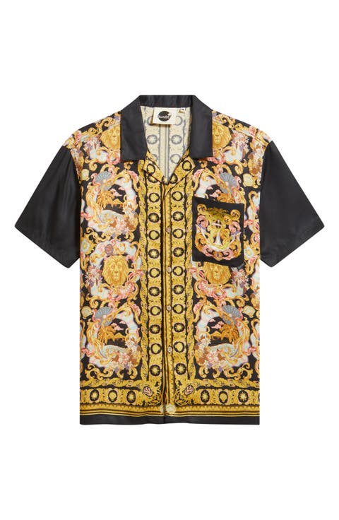 Baroque Print Camp Shirt