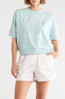Rhinestone 1989 Logo Short Sleeve Crop Sweatshirt