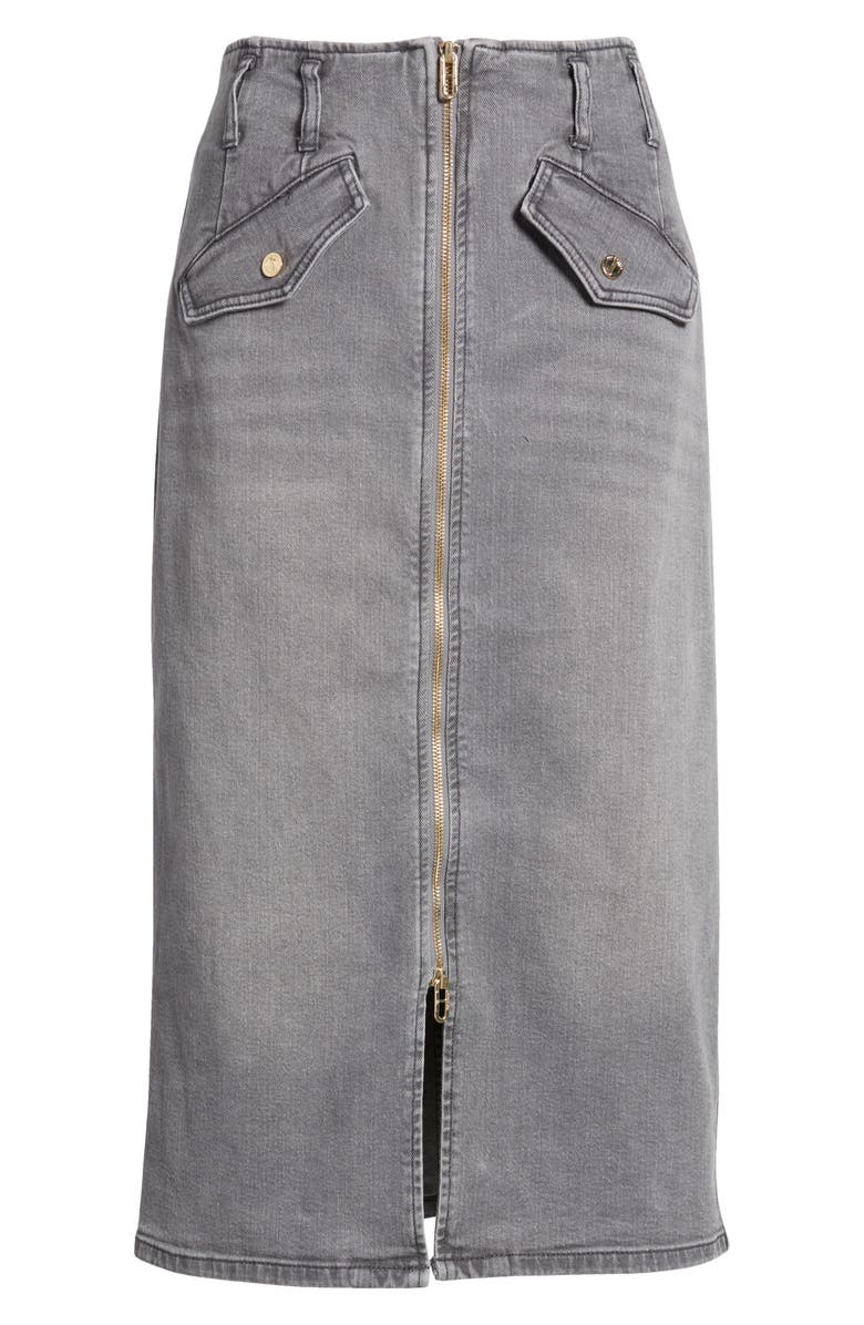 DO by Dee Ocleppo Zip Front High Waist Denim Skirt, Alternate, color, 