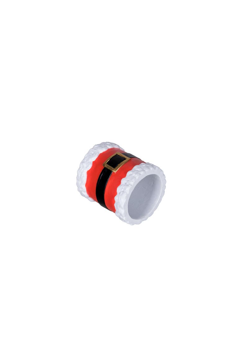Santa Belt Napkin Rings Set of 4, Alternate, color, Red