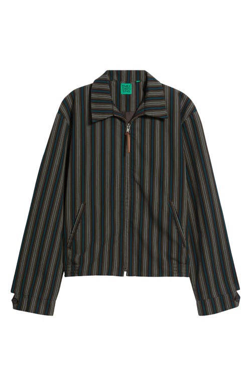 Emily Dawn Long Gender Inclusive Vandyke Stripe Jacquard Jacket In Black