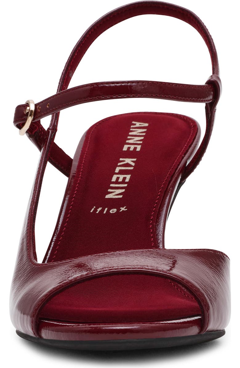 Anne Klein Jessica Ankle Strap Sandal, Alternate, color, Bordeaux Crinkle