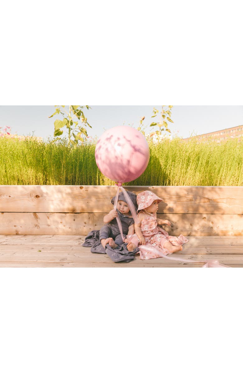 Deux par Deux Baby Girl's Printed Muslin Tie Strap Jumpsuit Pink And White Flowers, Alternate, color, Pink And White Flowers