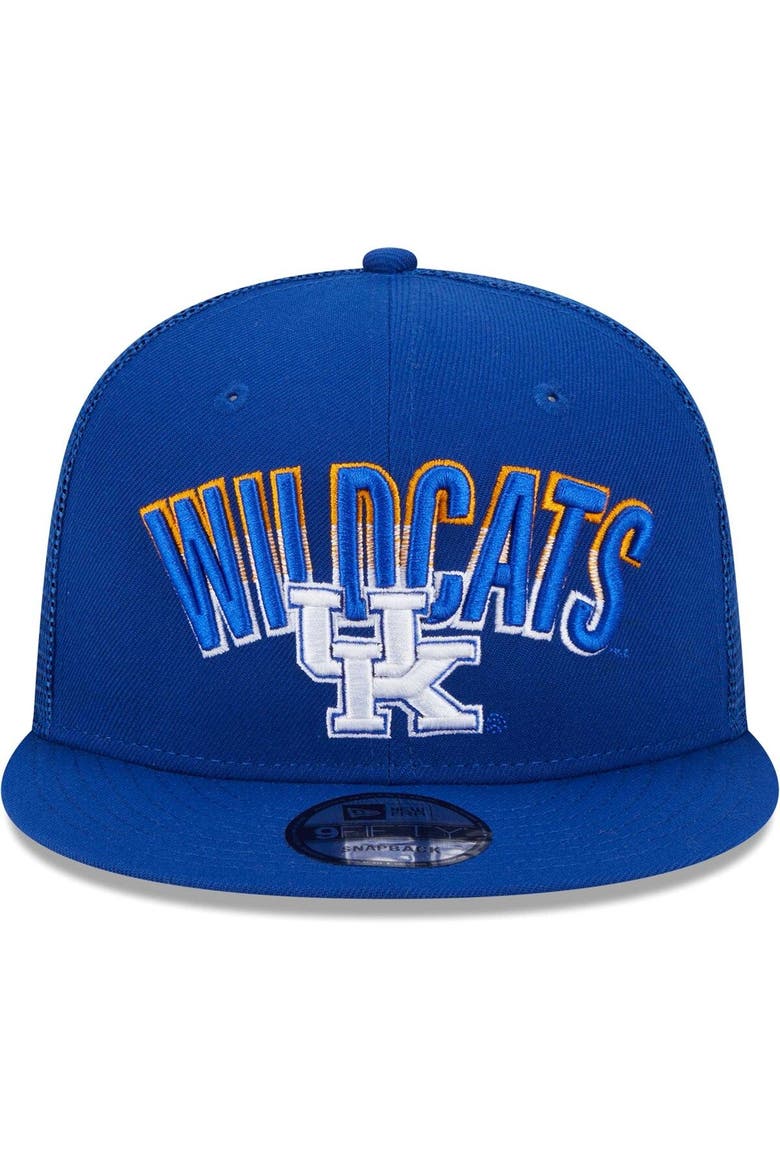 Men's New Era Royal Kentucky Wildcats Grade Trucker 9FIFTY Snapback Hat, Alternate, color, Royal