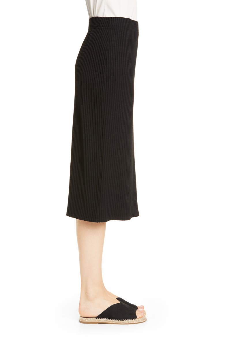 Rib Pencil Skirt, Alternate, color, BLACK