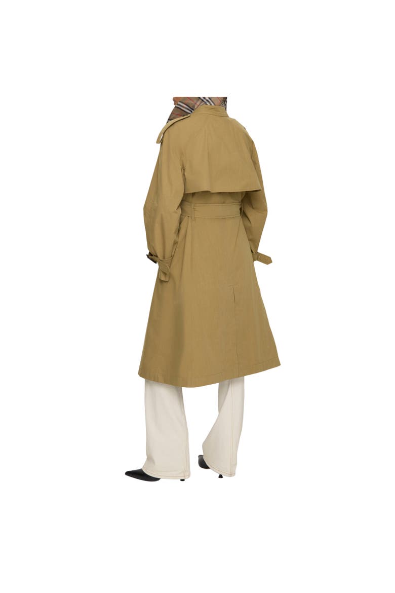 Long Canvas Fitzrovia Trench Coat with Warmer, Alternate, color, Lignum brown