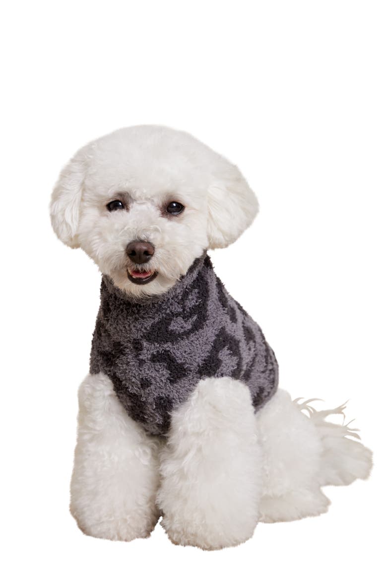 CozyChic™ Leopard Dog Sweater, Alternate, color, GRAPHITE-CARBON
