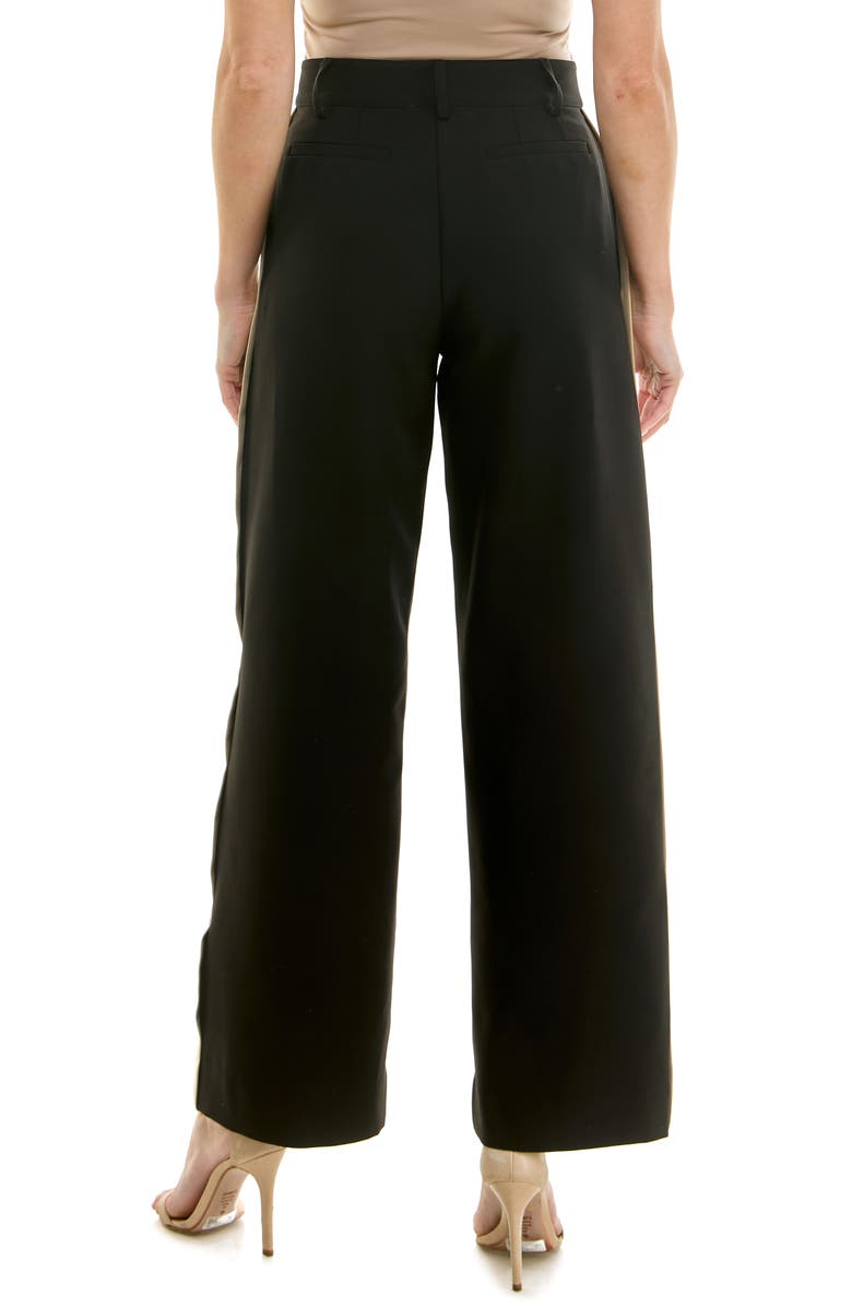Socialite Wide Leg Side Stripe Pants, Alternate, color, Black Tan