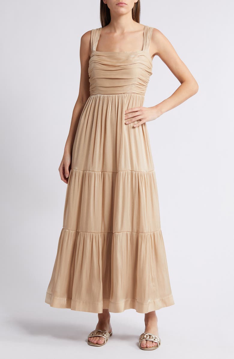 KOBI HALPERIN Maisie Tiered Dress, Main, color, Teak