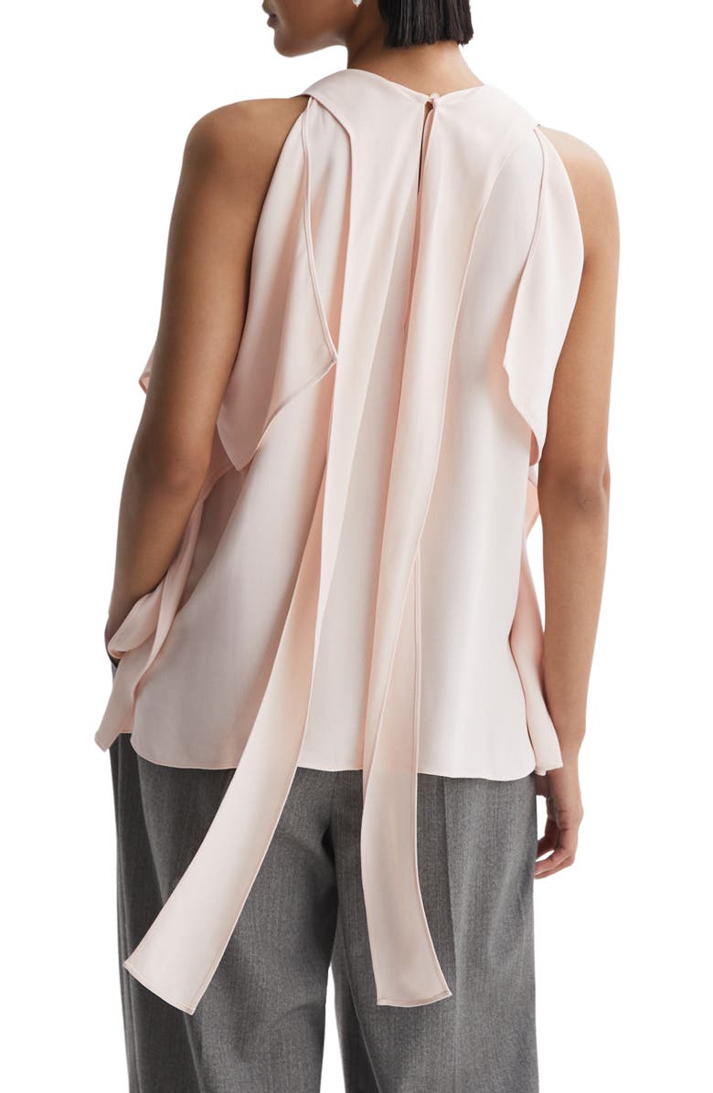 Reiss Calista Tie Neck Draped Shell, Alternate, color, Light Beige