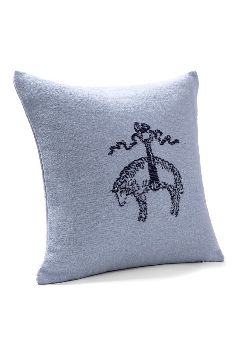 Signature Logo Cotton Throw Pillow, Alternate, color, LIGHT MARINE