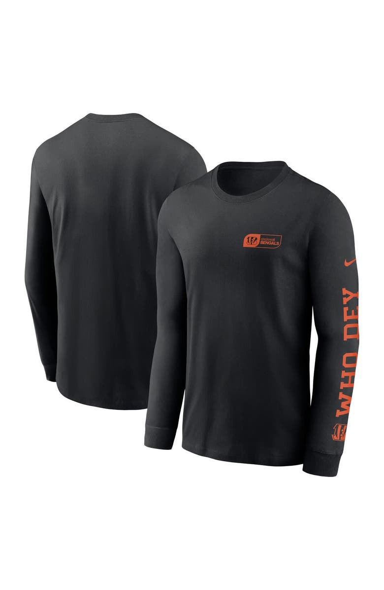 Nike Men's Nike Black Cincinnati Bengals All Out Long Sleeve T-Shirt, Main, color, Black