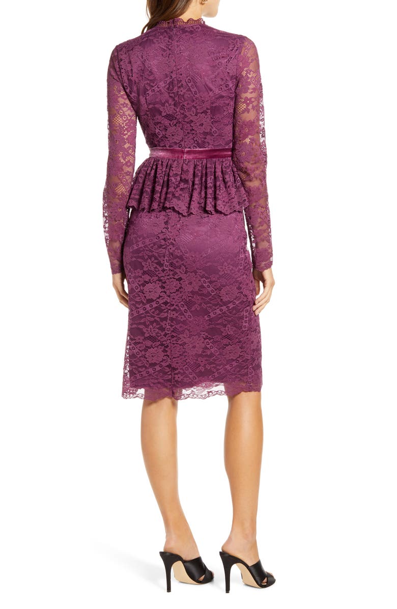 Rachel Parcell Cambridge Long Sleeve Lace Dress, Alternate, color, 