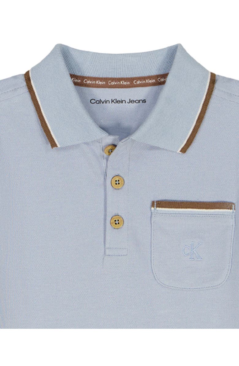Calvin Klein Tipped Cotton Polo & Shorts Set, Alternate, color, 